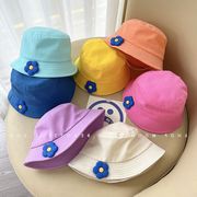 8色 かわいい クラインブルーの花 子供の帽子 ファッション 日よけ帽 バケットハット