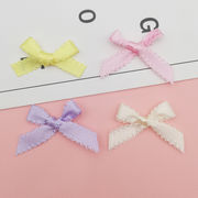デコパーツ　リボン　刺繍アプリッケ　手芸DIY アクセサリー材料　貼り付けパーツ