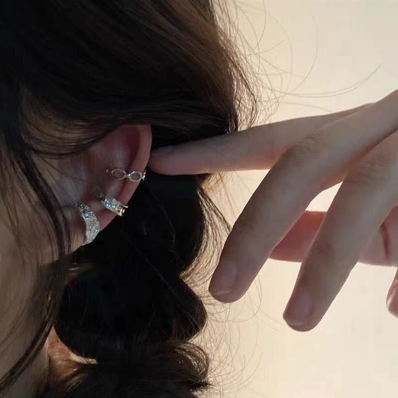 3個/セット韓国語版イン耳穴なし耳骨クリップ女性レトロハイエンド耳クリップ耳スタッド