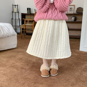 ★Girls★　2色　子供スカート　90~150cm　キルティングロングスカート　Aライン　韓国キッズファッション