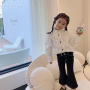 女の子の春のシャツ かわいい長袖シャツ 韓国の子供服