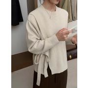 ニットトップス　セーター　リボン付き　韓国ファッション　レディース　6colors