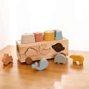 子供用おもちゃ 認識学習 マッチング パズルボックス 積み木車 知育用品
