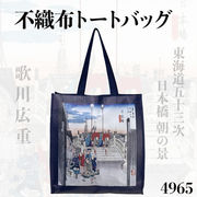 浮世絵　東海道五十三次　日本土産　Japan gift　プリントトートバッグ　不織布　大きい　お土産　4965