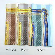 【日本製】【スカーフ】シルクサテンストライプ・ライディングヒット柄日本製四角大判スカーフ