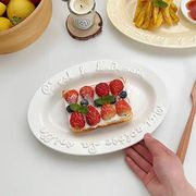 INS  超人気  かわいい 英字  給食盤  お皿  陶器の皿  果物  デザート皿  撮影用具  写真撮影用