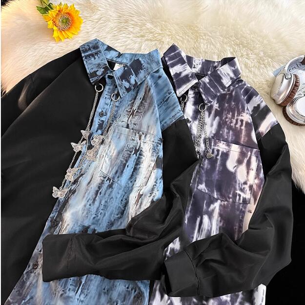 春秋 メンズ ファッション トップス カジュアル シャツ 長袖