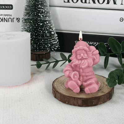 石鹸ローソク アロマキャンドル バスボール素材 レジン枠シリコンモールド クリスマス サンタクロース 蝋燭
