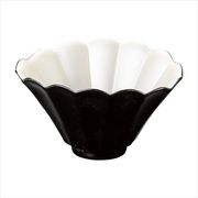 [器の杜] 黒釉シルバ-菊型3.8楕円小鉢[美濃焼 食器 陶磁器]