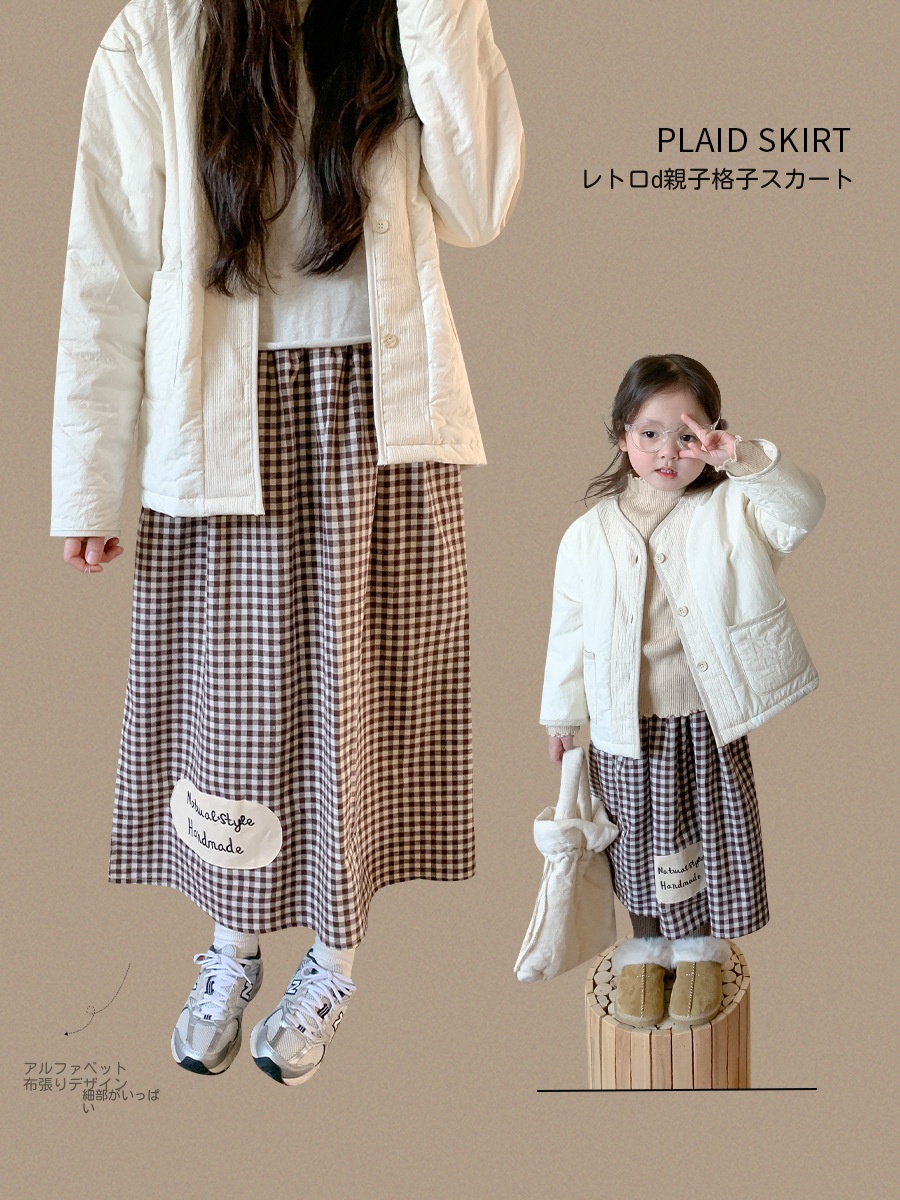 2023新作 韓国子供服  親子スタイル アルファベットプリントスカート  女の子  スカート80-140CM