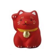 【ご紹介します！安心の日本製！クラフトマンハウスの陶磁器の縁起物】小福猫・赤