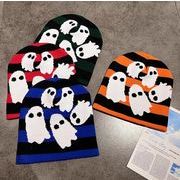 ハロウィーン 冬 レディース 帽子 アクセサリー 暖かい ニット帽子 幽霊 カラフル