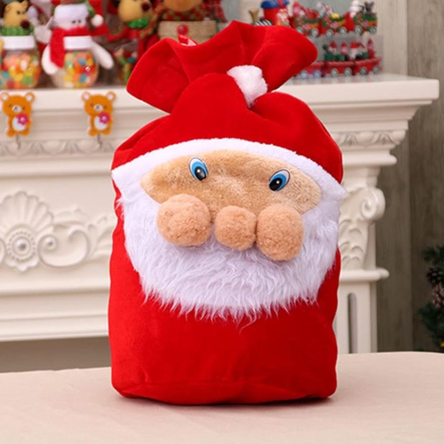 クリスマスギフトバッグ 巾着袋 ラッピング袋 サンタ ギフト袋 贈り物 50x37cm