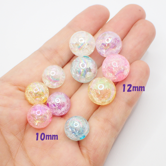 アクリルビーズ 14mm オーロラクラッシュ 15g 大きめ プラ 樹脂