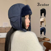 帽子　フライトキャップ　レディース　韓国ファッション　デザイン　秋冬　3colors
