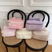 キルティング化粧バッグ　収納ポーチ　蝶結び　かわいい　デザイン　韓国ファッション　5colors