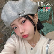 帽子　リボン付きベレー帽　レディース　韓国ファッション　デザイン　秋冬　10colors