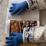 ニット手袋　かわいい　秋冬　レディース　韓国ファッション　デザイン　7colors