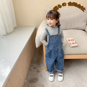 韓国風子供服　ボトムス　女の子　ボトムス　ジーンズ　サロペット　80#-140#