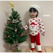 クリスマス   新作 韓国風子供服   パーカー  トップス   サンタ服　ベビー服　可愛い  4色