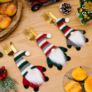 装飾用品クリスマスオーナメント食器ナイフとフォークカバー顔のない人形の家の食卓の装い Christmas
