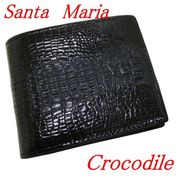 クロコダイル 財布 大容量 メンズ 二つ折り 背鰐HB 折財布 Santa Maria サンタマリア製