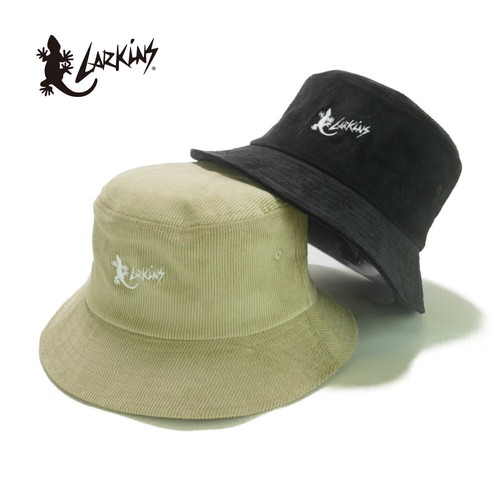 　LARKiNSロゴ刺繍コーデュロイバケットハット　ヤング帽子
