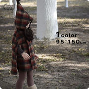 ★Girls★　帽子付き子供コート　95~130cm　タータンチェックマント　韓国キッズファッション