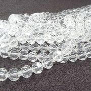 ガラスビーズ 約10mm 約70粒 クリスタルガラス ラウンドカット 連売り 透明 クリア