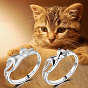 ねこの指輪  ネコ 猫のリング レディースのリング 日本 人気の指輪 かわいい猫のアクセサリー 猫の雑貨