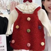 クリスマス  新作 韓国風子供服   ベビー服   ニット  トップス  ワンピース  2点セット