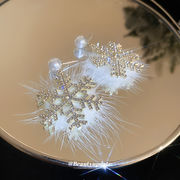 パールのアクセサリー  大人気   S925ピアス   雪の結晶のピアス   雪の結晶のピアス  クリスマスピアス