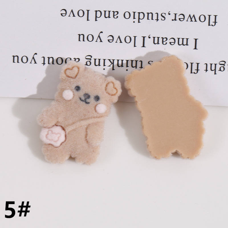 フロッキー加工 クマ ウサギ ハート 髪飾り アクセサリーパーツ 大人気  