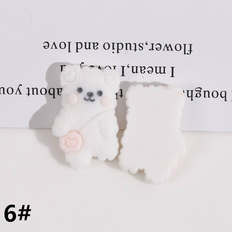 フロッキー加工 クマ ウサギ ハート 髪飾り アクセサリーパーツ 大人気  