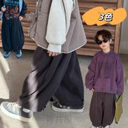 2023秋冬新品 韓国風子供服  ズボン 子供ゆったり カジュアル  ロングパンツ 裹起毛 3色