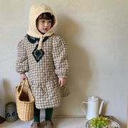 秋冬    韓国風子供服    キッズ服    スカート    復古ワンピース
