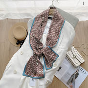 タイスカーフ　夏 　150*14cm  　多用途ヘア結び　バッグ飾り　韓国ファッション