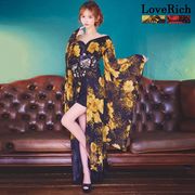 1280花柄 レーススカート オフショル ミニスカート ロング丈 花魁 着物 ドレス コスプレ イベント