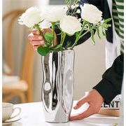 個性的なデザイン リビングルーム 食卓 ドライフラワー 抽象 曲面花瓶 陶磁器花瓶 水養花瓶 装飾