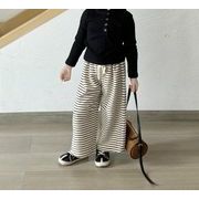 2024春新作 韓国風子供服 キッズ服 ベビー服  ストライプ カジュアル パンツ ロングパンツ