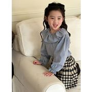 2024新作 韓国風子供服 キッズ 女の子 レースのシャツ90-150cm