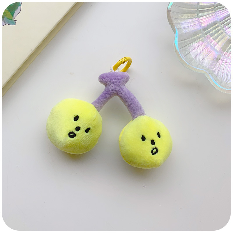3色 チェリーキーホルダー さくらんぼのぬいぐるみ キーチェーン
