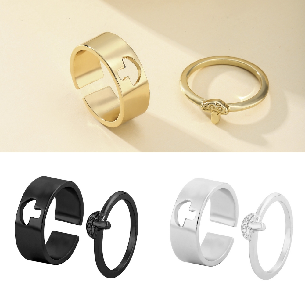 3色 キノコリング 合金指輪  きのこ指輪  フリーサイズのリング  キノコのアクセサリー
