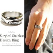 指輪 メンズ リング 大人アクセサリーのステンレスリング サージカルステンレスデザインリング