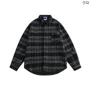 メンズファッション チェック柄 長袖シャツ 男女兼用 カジュアル アウター 春秋 2024新作★全2色