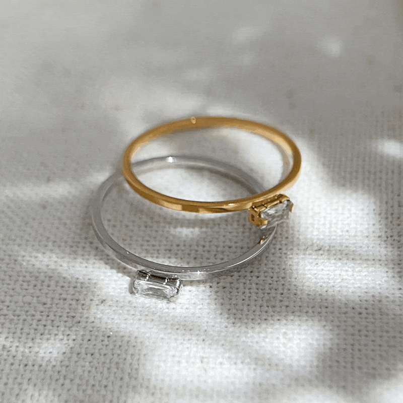 【大人風】金アレ対応素材　S925コーティング silverring シンプル ジルコニア付き リング   指輪