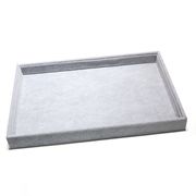 ベロアトレイ　グレー　約35×24×3cm　小物入れ　箱　トレー　便利アイテム