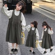 2024 春新作★  シャツ サロペットスカート 女の子 キッズファッション 子供服