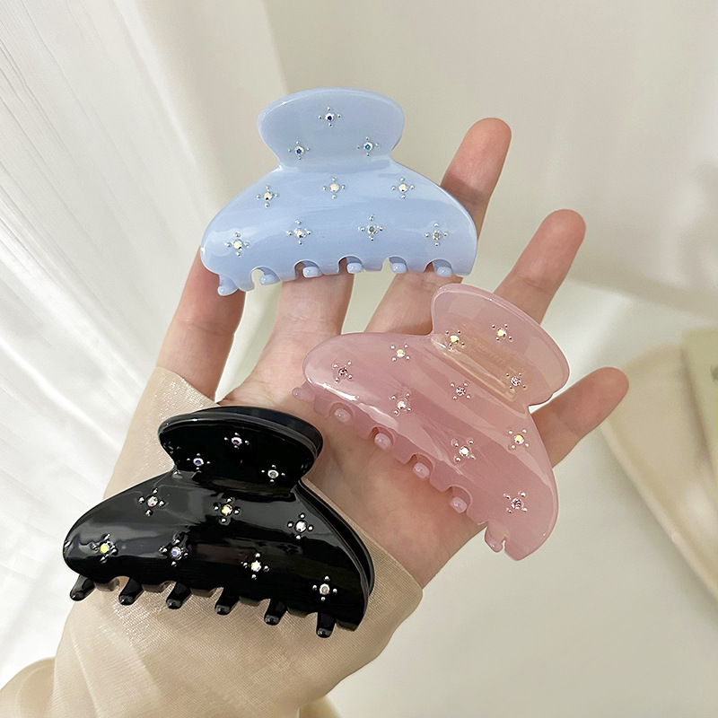 バンスクリップ　ヘアクリップ　ヘアアクセサリー　ストーン　アクリル　韓国ファッション
