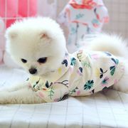 ペット用品 ドックウェア 犬用品 洋服 花柄 フラミンゴ ボタン 可愛い キュート 襟付き シャツ